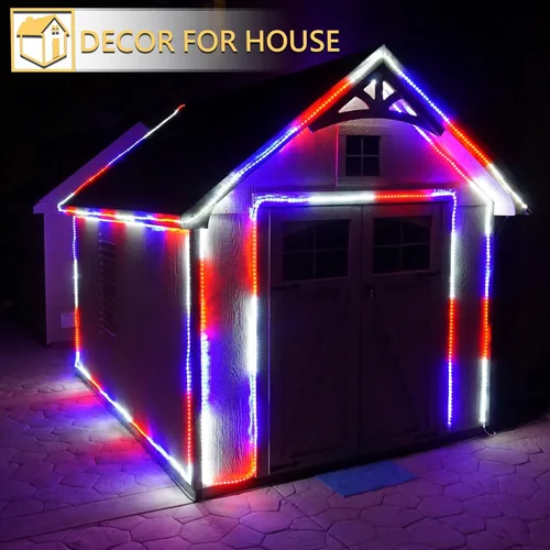 Miniatura 2 de Peng Lights - Tira de luces LED patrióticas conectables, flexible, impermeable, el color favorito de Estados Unidos, rojo, blanco y azul (100 pies)