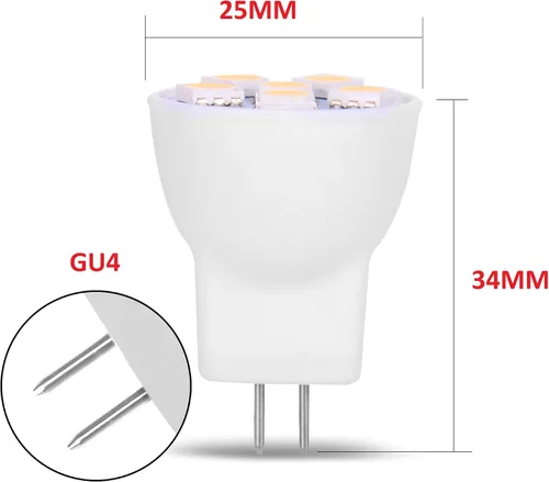 Miniatura 2 de Bombilla LED MR8 de repuesto para mini lámparas halógenas empotrables de 12 voltios, 1 pulgada de diámetro, GU4, RV, barco, cámper, yate, tren