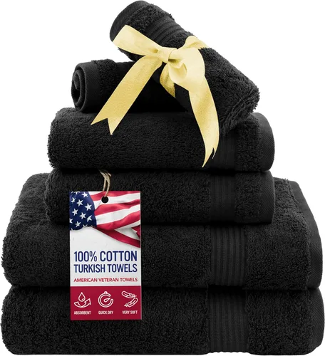 Miniatura 77 de Toalla American Veteran, Juego de Toallas de Mano para Baño de 4, 100% Conjunto de Toallas de Mano Turcas de Algodón, Toallas de Mano Suave