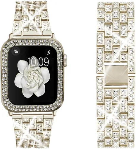 Miniatura 9 de Bekomo Compatible for Apple Watch Ultra Band 49mm 46mm 45mm 41mm 38mm 40mm 42mm 44mm with 2 Pack Bling Crystal Diamonds Case Cover, iwatch SE Series
