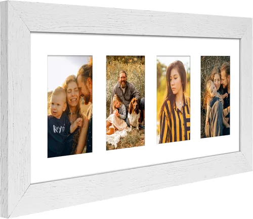 Miniatura 384 de Marcos de Fotos Collage de 13.5X15.5 con 7 Aberturas para Fotos de 4X6, Marco de Fotos Múltiples con Paspartú para Decoración de Pared, Grano
