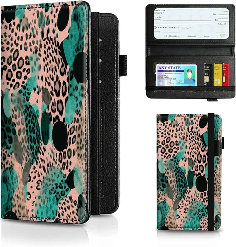 Miniatura 48 de Funda para chequera para hombres y mujeres, cartera de cuero RFID con ranuras para tarjetas de crédito, soporte de cheques duplicados personales