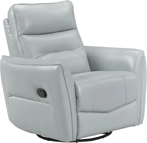 Miniatura 10 de Lexicon Silla reclinable giratoria, sillón reclinable manual de cuero de grano superior, cómodo sillón reclinable para guardería, silla reclinable