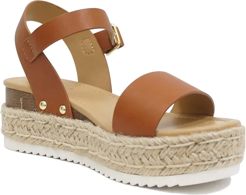 Miniatura 4 de Soda CLIP Sandalias de alpargata con plataforma y correa de tobillo para mujer