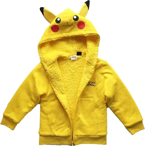 Miniatura 5 de Pokemon Sudadera con capucha de vellón Sherpa para niños de Pikachu, Amarillo