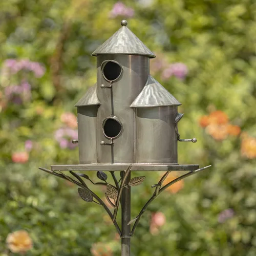 Miniatura 10 de Zaer Ltd. Estacas grandes de color cobre, espacio para 5 familias de pájaros en cada una (XL Country Town Home Montana)