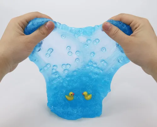 Miniatura 5 de Encantador limo azul crujiente con cuentas de pecera, súper suave y antiadherente, ideal para regalos de cumpleaños para niñas y niños, regalos de 1