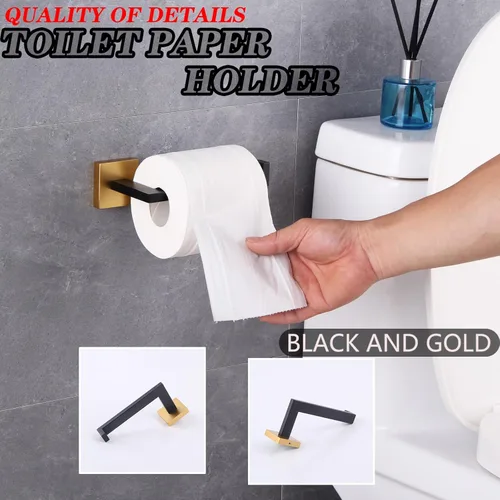 Miniatura 5 de GERZWY Soporte de papel higiénico de baño Dispensador de papel higiénico de acero inoxidable Soporte de rollo de pañuelos Soporte de pared