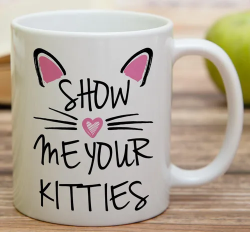 Miniatura 3 de Retreez - Taza Graciosa Show Me Your Kitties Amantes de Gatos, 325 ml, Tazas de Café de Cerámica, Divertidas, Sarcasmo, Sarcasticas, Regalos