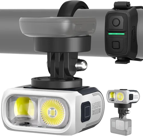 Magicshine HORI1300S - Faro delantero para bicicleta, compatible con Garmin/Wahoo, 1300 lúmenes, luz delantera de haz alto y bajo, USB-C recargable,