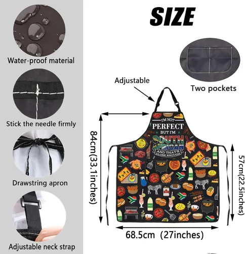 Miniatura 4 de JXGZSO South Africa Kitchen Apron South Africa Culture Gift South Africa Adjustable Apron South Africa Travel Souvenir Gift