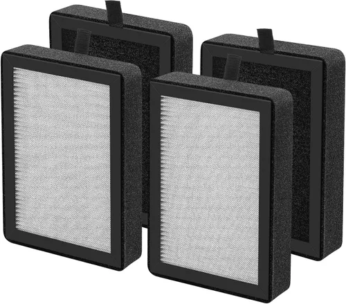 Paquete de 4 filtros de repuesto LV-H128 compatibles con purificadores de aire LEVOIT LV-H128 / PUURVSAS (HM669A) / ROVACS (RV60), filtro 3 en 1