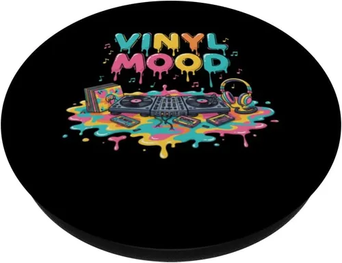 Miniatura 2 de Vinyl Mood Retro DJ Turntable Cassette Aesthetic PopSockets Adhesive PopGrip