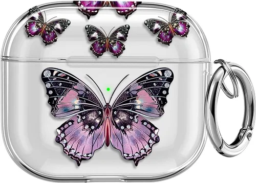 Miniatura 11 de Maxjoy Funda compatible con AirPods Pro, funda con diseño de vaca clara para mujeres y niñas, bonita funda protectora suave con llavero compatible
