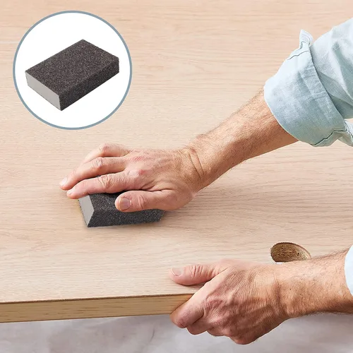 Miniatura 6 de Bloque de lijado grueso de grano 36 – 12 piezas, esponja de lija húmeda y seca, bloque de papel de lija de espuma, lavable y reutilizable, esponja