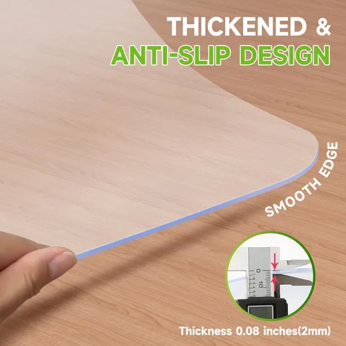 Miniatura 7 de SOONAN Tapete para silla para suelos de madera dura, 36 x 48 pulgadas, tapete transparente para silla de escritorio de oficina, 0.08 pulgadas
