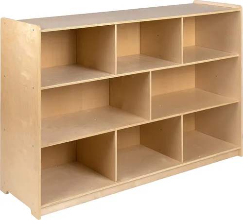 Miniatura 19 de Flash Furniture Hercules - Armario de madera de 2 secciones para el aula escolar para uso comercial o doméstico, seguro, diseño apto para niños, 24
