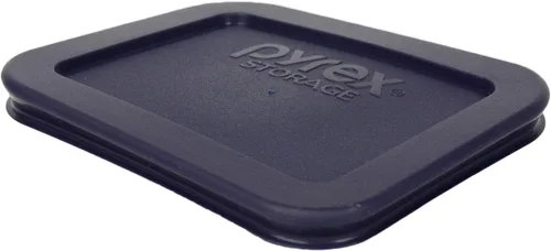 Miniatura 2 de Pyrex 7213-PC - Tapa rectangular de plástico para almacenamiento de alimentos de 1.9 tazas, color azul oscuro (paquete de 4), fabricada en Estados