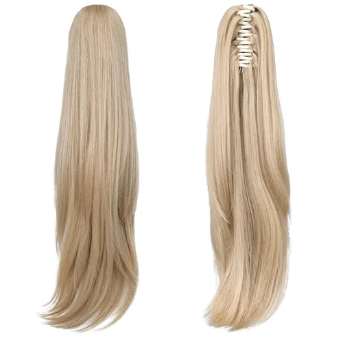 Miniatura 38 de Extensiones de cola de caballo de cabello rubio, extensiones de cola de caballo para mujer, pinza de extensiones de cabello rizado de 12 pulgadas