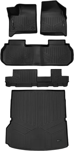 Miniatura 12 de SMARTLINER Juego de alfombrillas de piso de 2 filas compatibles con Chevrolet Traverse 2011-2017
