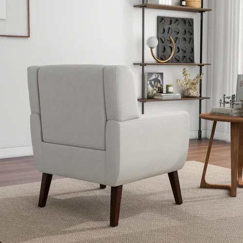 Miniatura 7 de Silla decorativa, sillas de tela moderna de mediados de siglo con brazos para sala de estar, cómodo sillón tapizado para dormitorio, sala de espera