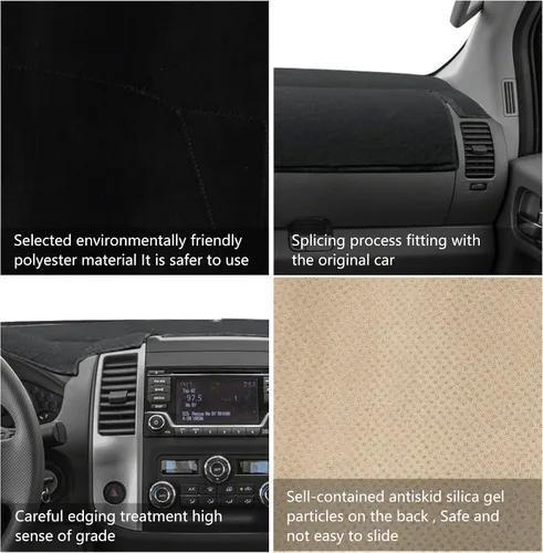 Miniatura 5 de Protector de alfombra para salpicadero, consola central interior personalizada compatible con Nissan Frontier 2007-2019, Suzuki Equator 2009-2012