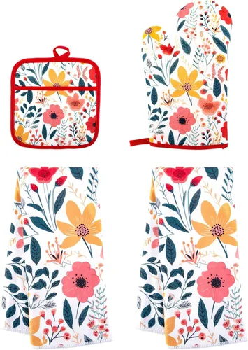 Miniatura 17 de 5 Pcs Kitchen Stuff Accessories, Kitchen Oven Mitts and Pot Holders Sets with Cooking Kitchen Aprons for Women,Gifts for Women 5 piezas