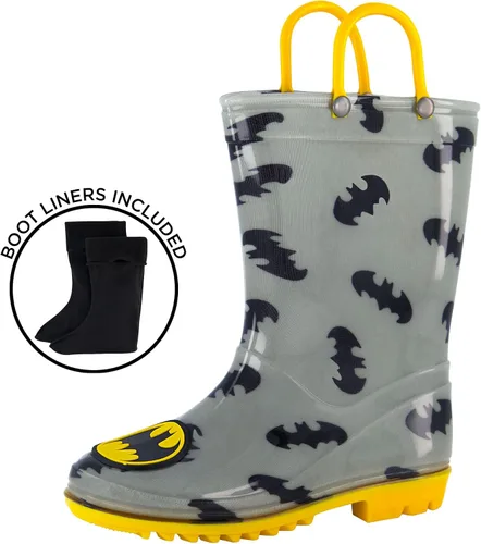Miniatura 7 de DC Comics Botas de lluvia para niños Batman con forro suave extraíble para nieve