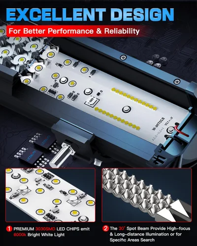 Miniatura 6 de Barra de luz LED de 12 pulgadas, 120 W, 30000 lm, luz LED para todoterreno, luces antiniebla de conducción, luces de trabajo, combo de haz puntual e