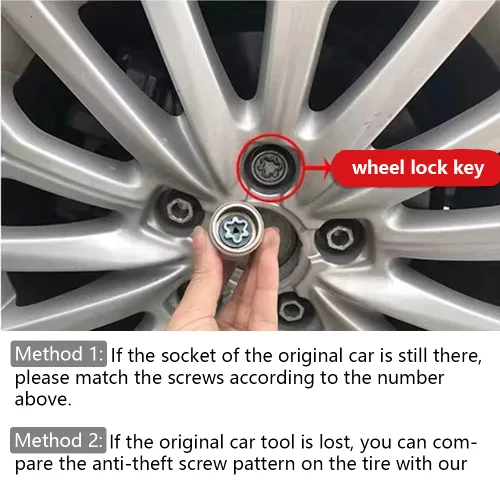 Miniatura 3 de Cerradura de rueda de acero cromado, tuerca antirrobo, llave de enchufe de extracción de tornillo compatible con vehículos BMW (41)