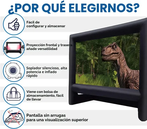 Miniatura 3 de XHYCPY Pantalla de Proyector Inflable de 20 Pies para Exteriores, Pantalla de Película Inflable con Soplador de Aire y Bolsa de Almacenamiento