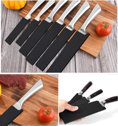 Miniatura 6 de 20 piezas de juego de protectores universales para filo de cuchillo, funda de cuchillo sin BPA, fundas protectoras para cuchillos forradas de 20