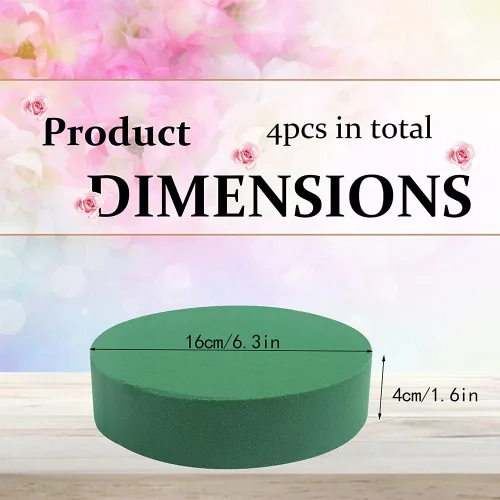 Miniatura 2 de CCINEE Bloques de espuma florales redondos, ladrillos de espuma húmedos grandes de 6 pulgadas para suministro de arreglos florales de pasillo