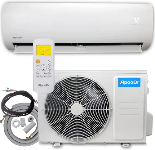 Miniatura 9 de Mini sistema inversor sin conductos de aire acondicionado dividido de 12000 BTU 17.6 SEER2 con bomba de calor 220V 1 tonelada, con kit de instalación
