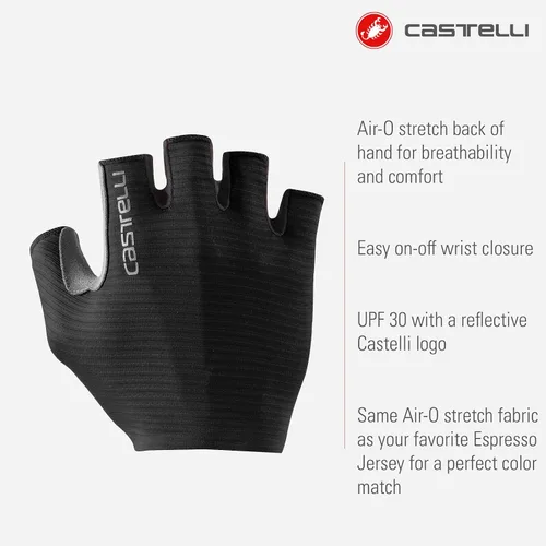 Miniatura 2 de CASTELLI Guantes de ciclismo para hombre con acolchado y protección UPF para ciclismo de carretera y grava, color negro claro, talla L