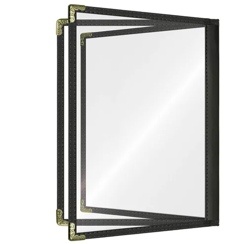 Miniatura 11 de Cubiertas de Menú para Restaurante 8.5 x 11 Pulgadas, Soportes de Menú de Plástico Transparente y Resistente al Agua de 4 Páginas y 8 Vistas para 2
