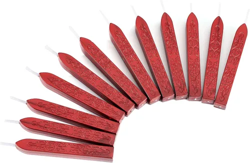 Miniatura 7 de Yoption 12 varillas de cera de sellado con mechas, varillas de sello de cera color rojo vino antiguo para sello de cera, invitaciones de boda
