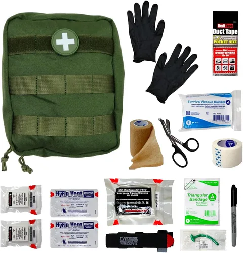 Miniatura 9 de IFAK (kit de primeros auxilios individual) Kit de trauma con torniquete CAT - Bolsa médica para táctica, al aire libre, senderismo, militares - Kit