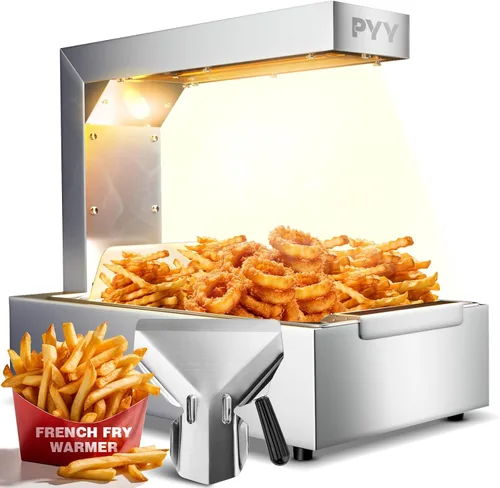 Miniatura 16 de PYY Calentador de papas fritas - Lámpara de calor comercial para calentar alimentos Luz de calentamiento de 122°F Estación de descarga de papas