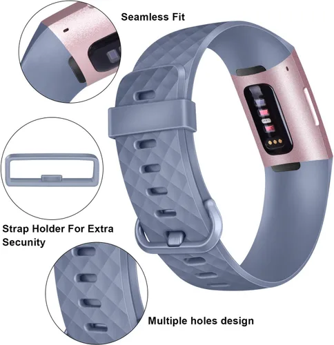 Miniatura 4 de Tobfit Paquete de 6 correas deportivas compatibles con Fitbit Charge 4 / Fitbit Charge 3 bandas para mujeres y hombres, correas de silicona suave