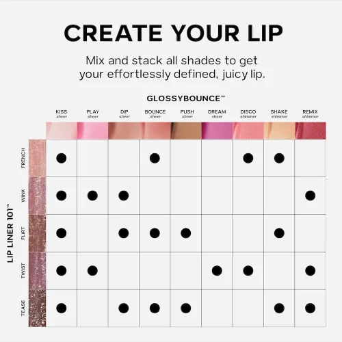 Miniatura 8 de Saie Glossybounce - Brillo labial hidratante y aceite labial con tinte híbrido con ácido hialurónico y aceite de jojoba para labios no pegajosos