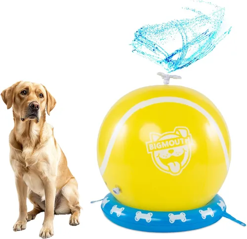 Rociador de agua inflable gigante de pelota de tenis, juguete rociador de manguera de patio trasero para perros y cachorros, juego interactivo de