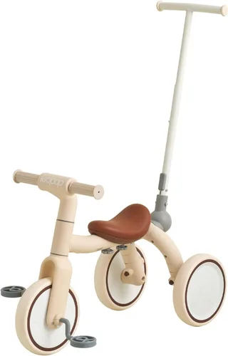 Triciclo 4 en 1 para niños pequeños con mango de empuje ajustable para niños de 1 a 4 años, regalo de cumpleaños y juguete para niños y niñas,