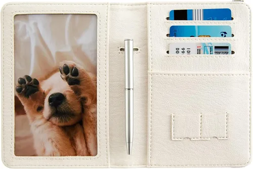 Miniatura 7 de Fundas para pasaporte, soporte de cuero de alta calidad, con bloqueo RFID, protector organizador de documentos de viaje, bonita cartera de pasaporte