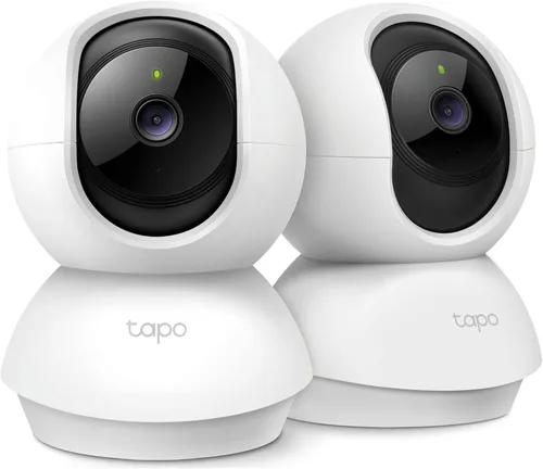 Tapo - Cámara de seguridad 2K Pan/Tilt para monitor de bebé, cámara de perro con detección de movimiento, sirena de audio de 2 vías, visión Blanco