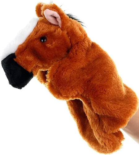 Juguetes de peluche de caballo de mano para niños, animales de peluche suaves, títeres imaginativos de juego de simulación, narración de historias