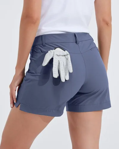 Miniatura 51 de Willit Pantalones cortos de golf de 4.5 pulgadas para mujer, de secado rápido, casuales, con bolsillos, resistentes al agua