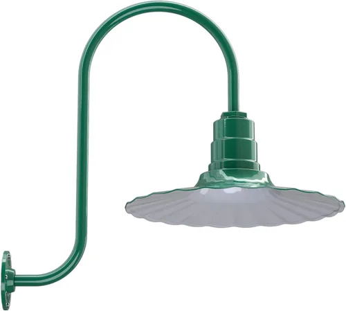 Miniatura 54 de Steel Lighting Co. Highland Park - Luz de granero Montada en la pared al aire libre Onda radial de 16 pulgadas Brazo recto de 11 pulgadas