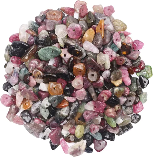 Miniatura 36 de 500 piezas Cuentas de piedra de chip natural, Alabastro 5-8 mm Piedras preciosas irregulares curativas de cristal sueltas con agujero perforado