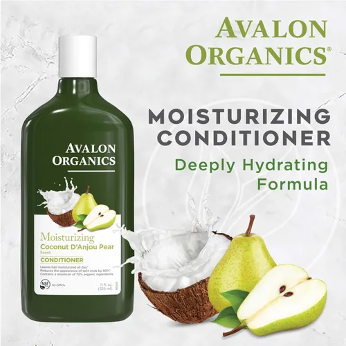 Miniatura 4 de Avalon Organics Acondicionador de pera de coco totalmente natural, 11 onzas líquidas